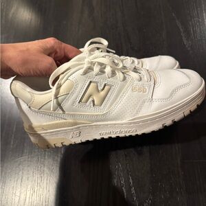 New Balance 550 Cream and White Sneakers